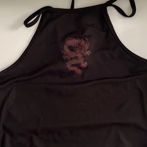Black dragon halter top